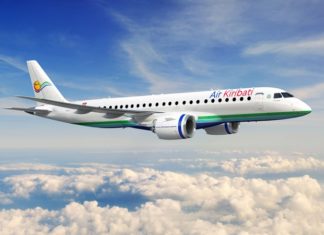 Embraer assina contrato com Air Kiribati para até 4 jatos E190-E2