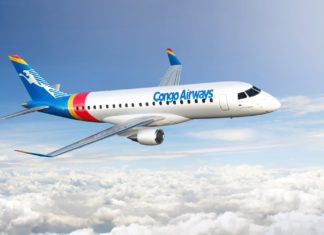 Congo Airways assina pedido firme para dois jatos Embraer 175