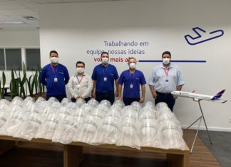 Entregue o primeiro lote de protetores faciais contra Covid-19 pela Latam MRO