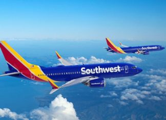 Southwest Airlines encomenda mais 108 Boeing 737-Max