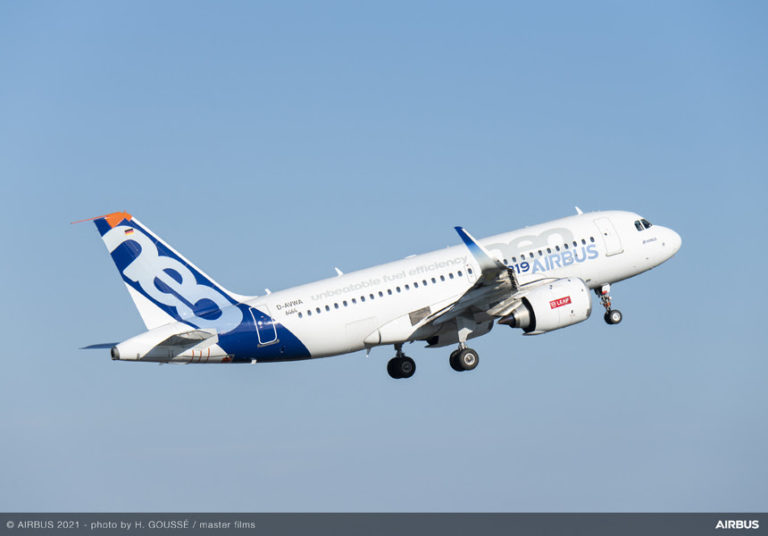 Primeiro voo do A319neo com combustível de aviação 100% sustentável