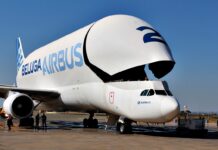 27 anos depois de fabricado, o Airbus Beluga fez sua passagem pelo Brasil