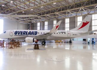 Overland Airways recebe seu primeiro Embraer E175